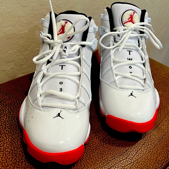 Brand New NBA Champion Michael Jordan 6 Rings White/Red-Black Basketball sneaker